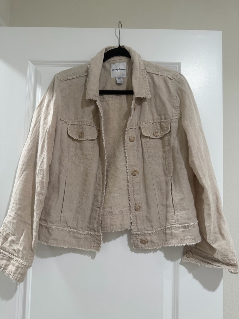 Tommy Bahama Two Palms Linen Raw-Edge Jacket in Natural Size M - Picture 2 of 7